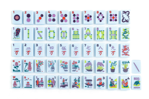 Juego de Fichas de Mahjong Cuadradas de Acrílico Azul Aciano de Lujo, Fichas de Mahjong Americanas Multicolores de una Sola Capa, Línea <span class=keywords><strong>Americana</strong></span> OMM - Product Image 2
