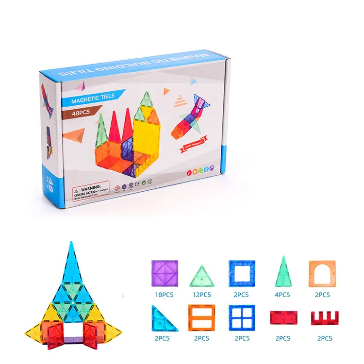 Gift sets Star Magnetic Tiles 100pcs Set Including One Car building blocks education kids toys