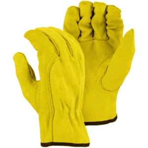Gants de travail confortables, durables et sécurisés, protection souple pour les mains et les bras, en cuir de chèvre et croûte de cuir de vachette, anti-coupure, résistants à la chaleur pour conducteurs - Product Image 4