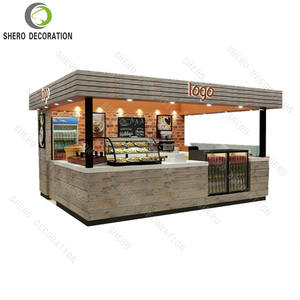 Kiosque de centre commercial d'aéroport personnalisable, design intérieur en bois, comptoir de bar, mobilier de café - Product Image 3