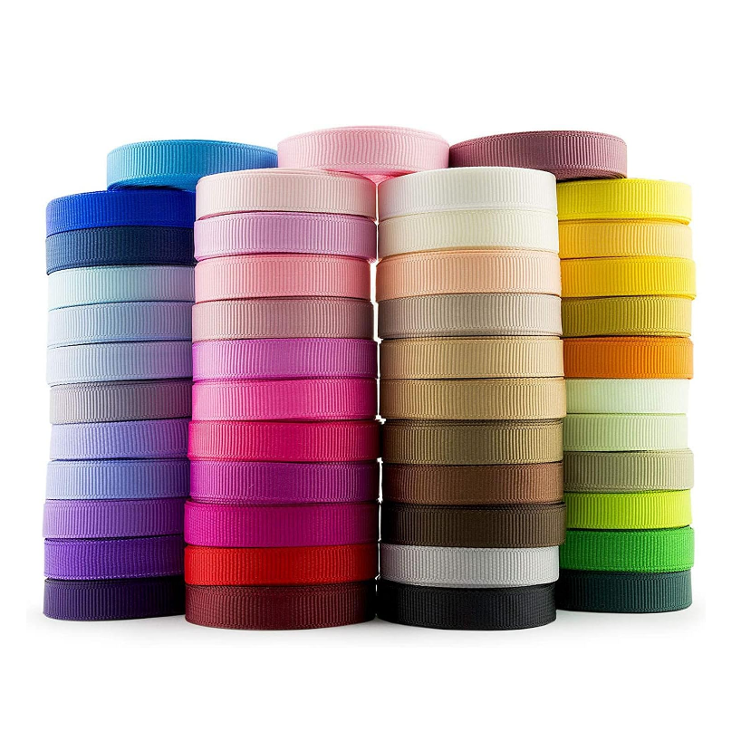 Wholesale Factory 196 Colors Grosgrain Ribbon 100% Polyester Fashion Ribbon for Packaging