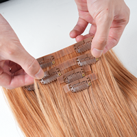 Extensions de cheveux vierges européennes brutes à double trame, invisibles, avec clips, type Genius Weft # 30 mèches de cheveux humains bruns lisses et soyeux