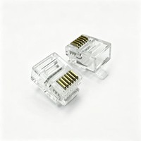 Conector Modular RJ12 6P6C para Cable de Comunicación de Alarma Telefónica