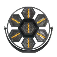 7*50W+168*0.3W RGB 3IN1 LED Lumière Circulaire Rétro Clignotante Matrice de Pixels Éclairage de Fond de Scène pour Studio DJ Disco