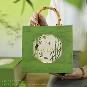 Juego de Velas Aromáticas de Cera de Soya Premium Hechas a Mano a Baja Temperatura con Diseño de Bambú Estilo Chino para Decoración Navideña del Hogar - Product Image 5