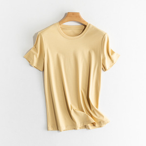 <span class=keywords><strong>T</strong></span>-<span class=keywords><strong>shirt</strong></span> Premium da Donna con Scollo a <span class=keywords><strong>V</strong></span>, Manica Corta, 58% Cotone, 32% Fibra Recuperata, 10% Seta di Gelso - Magliette Basiche all'Ingrosso - Product Image 4