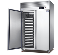 Réfrigérateur commercial haute performance R404A à 2 portes en acier inoxydable, avec insert de plateau vertical, pour cuisine d'hôtel
