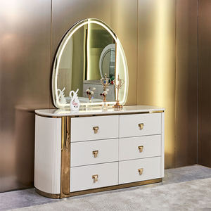 مجموعات أثاث غرفة نوم Mdf خشبية فاخرة بألواح Led وفيلا مزدوجة بتصميم حديث - Product Image 3