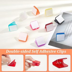 Accessoires pour la maison directement de l'usine, crochets adhésifs rectangulaires pour tapisseries, clips autocollants, plusieurs couleurs transparentes, crochets en plastique pour tapisseries - Product Image 4