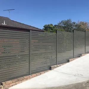 Diy moderno diseñador proyecto privacidad negro aleación de aluminio jardín listón esgrima para casas patio