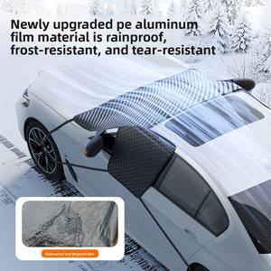 <span class=keywords><strong>Pare</strong></span>-<span class=keywords><strong>neige</strong></span> de voiture Oxford à 3 fenêtres et 6 sangles, en PE laminé, matériau épaissi à trois couches, installation de type <span class=keywords><strong>crochet</strong></span> pour <span class=keywords><strong>pare</strong></span>-brise avant - Product Image 4