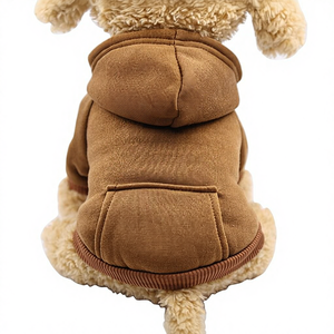 Moletom Clássico de Inverno para Cães com Bolsos, Roupa Quente de Lã para Animais de Estimação Pequenos, Chihuahua e Filhotes (Café XX-Pequeno) OEM/ODM - Product Image 1