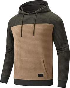 Sweat à capuche matelassé à séchage rapide teint en pièce pour homme, doux pour l'hiver |   Pull en polyester épais et chaud, style streetwear numérique - Product Image 6