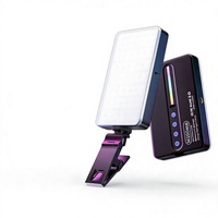Lampe d'appoint portable pour téléphone portable, RVB pleine couleur, pour beauté, caméra, photographie en direct, température de couleur réglable, 10W