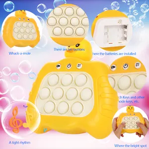 Custom Little Yellow Duck Fidget Electronic Light Up Console Toy Relieve Stress Pop It Quick Speed Push Education Game Children