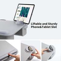 Bureau pour ordinateur portable Bureau pour ordinateur portable en cuir Bureau pliable ergonomique lavable avec coussin doux et support pour tablette