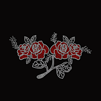 Transferts thermocollants personnalisés en strass motif rose pour T-shirt