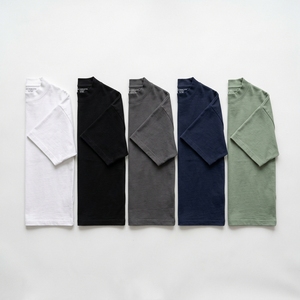 T-shirt Oversize da Uomo di Alta Qualità 400 GSM, Pesante 500 GSM, 100% Cotone, Bianco Nero, Personalizzabile, Collo Alto, Vestibilità Ampia, T-shirt 400 GSM - Product Image 4