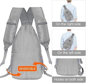 ZOMAKE Sling Bag, Mochila pequeña con bandolera, mochila <span class=keywords><strong>de</strong></span> hombro resistente al agua para viajes, bolsa <span class=keywords><strong>de</strong></span> pecho antirrobo para senderismo - Product Image 2