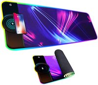 Chargeur sans fil RGB tapis de souris 80*30CM 15W bureau bureau charge rapide sans fil Base en caoutchouc antidérapante Fori Phone8/X/XS/11/12/13