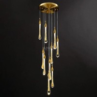 Lustre suspendu moderne ANNO, installation facile, luminaire pour villa, escalier