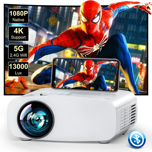 Hot Selling Full HD 180ANSI Lumens Wireless WiFi 5G BT Home Theater Cinema Portable Outdoor 720P Video Projector