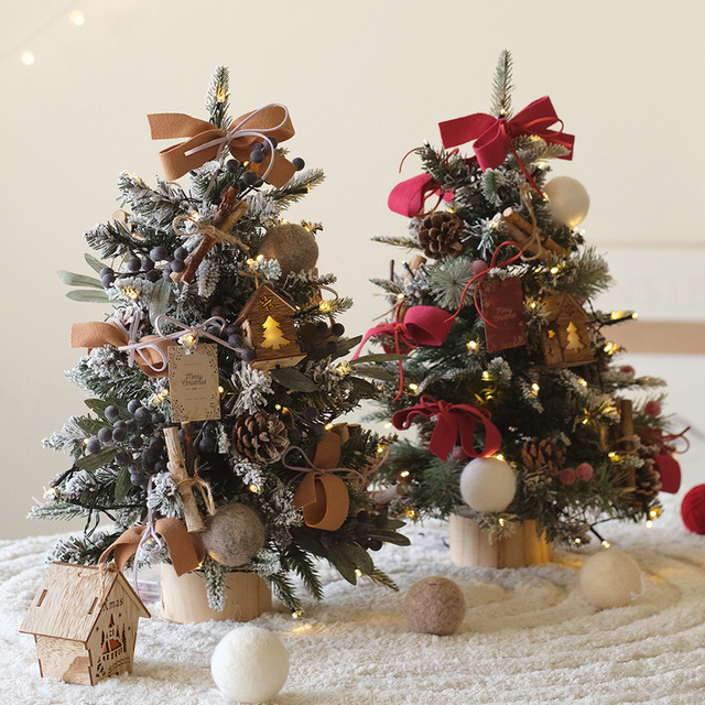 Christmas Tree Mini Table Top with Lights Christmas Decorations Home