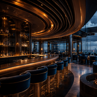 Servicio de Diseño de Barra Trasera y Delantera Personalizados con Visualización 3D Realista para Interiores de Bares y Pubs