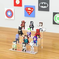 Supports de présentation en acrylique pour table, supports de présentation transparents, petit mini-étagère à 3 niveaux, support à cupcakes pour aliments, desserts