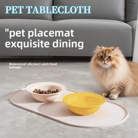 Großhandel Silikon-Futtermatte für Haustiere, niedrige Mindestbestellmenge, erhöhter Rand, auslaufsicher, für Hunde- und Katzenfutter- und Wassernäpfe, leicht zu reinigen, farbenfrohes Silikon, OEM