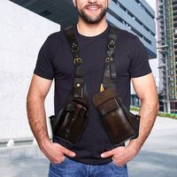 Portefeuille de sécurité vintage en cuir pour homme, sac de voyage, holster caché sous le bras, sac à bandoulière pirate, étui pour téléphone, portefeuilles, sacs
