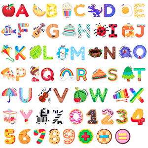 Joycat mainan belajar alfabet silikon, mainan edukasi menyenangkan huruf dan angka Set multiwarna magnet kulkas ABC - Product Image 1