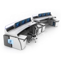 Centre de contrôle de surveillance de la lumière LED personnalisé poste de travail réglable bureau d'affaires de luxe