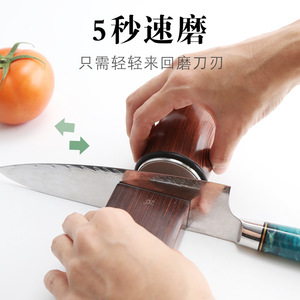 Afilador de Cuchillos Manual de Aluminio con Rodillo Negro, Grano Grueso, Hecho en Yangjiang - Product Image 5