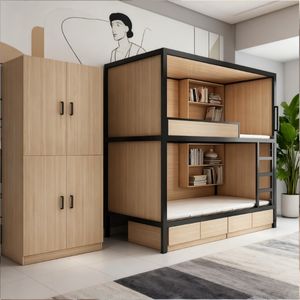 Космическая капсула, гостиничная кровать, квартирная мебель, гостиничная космическая капсула, двухъярусная кровать, деревянная кровать в сочетании с фабрикой по производству двухъярусных кроватей для киберспорта - Product Image 1