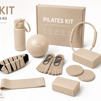 Ensemble de bandes de résistance en tissu 5-en-1 avec logo personnalisé, anneau de Pilates, boucles antidérapantes pour les fessiers et kit de yoga pour femmes, entraînement à domicile