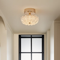 Plafonnier LED Minimaliste de Luxe Léger pour Couloir, Lampe de Hall Postmoderne, Lampe de Vestiaire, Lampe d'Entrée en Acier Inoxydable en Forme de Fleur de Citrouille