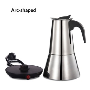 Cafetière électrique Moka en acier inoxydable 304, design minimaliste moderne, type tube droit, pour le commerce électronique transfrontalier - Product Image 1