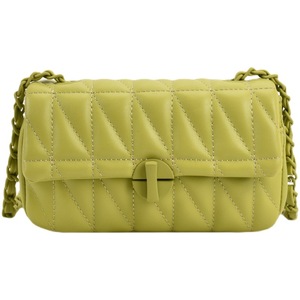 Nuevo Bolso de Hombro y Bandolera de PU de Alta Gama, Cuadrado Mediano, con Cadena Rómbica, Bordado, a la Moda, Combinable con <span class=keywords><strong>Todo</strong></span> - Product Image 3