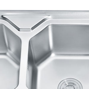 LS-12050 Meilleur Vente <span class=keywords><strong>Layon</strong></span> ou Insérer Bord Pressée Éviers De Cuisine double Bol avec Égouttoir Évier <span class=keywords><strong>prix</strong></span> Pas Cher Sans clips - Product Image 5