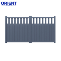 Puerta Automática Moderna de Aleación de Aluminio con Control Remoto, Puerta Corredera y Abatible para Entrada de Vehículos, Valla para Propiedades, Puerta de Entrada de Aluminio