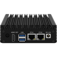 Barato Industrial Mini PC sin ventilador Intel Celeron N3050/N3700/J4125 Dual Nics RJ45 4K Dual Lan Mini ordenador DDR4 RAM 24x7 AU/US/EU