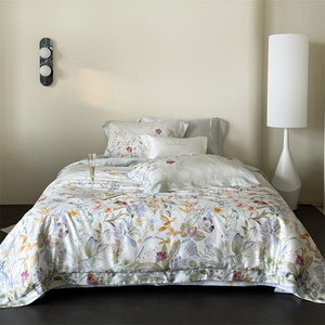 Juego de Edredón de Verano de Lujo Premium 80S <span class=keywords><strong>Lyocell</strong></span>, 4 Piezas, Elegante Estampado Floral Digital, Relleno de Fibra de Proteína de Seda, Enfriamiento Instantáneo - Product Image 5