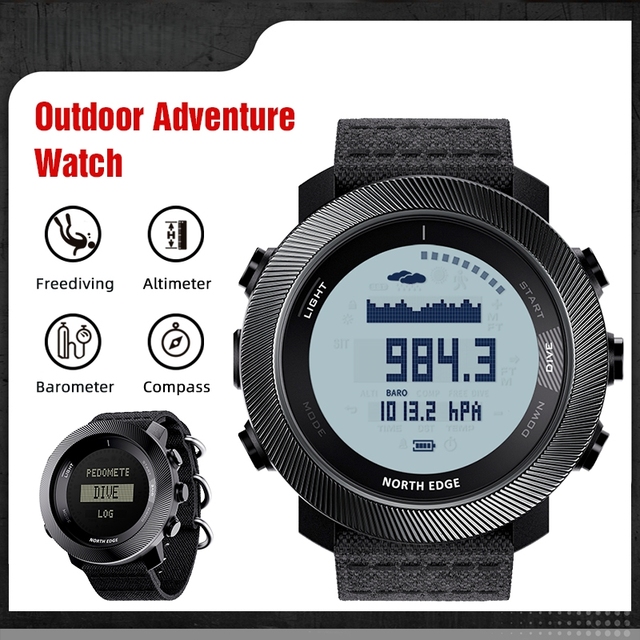 Outdoor Sports Stainless Steel Waterproof Smart Watch Altitude Barometer Compass Temperature Multi-functional Diving Equipment