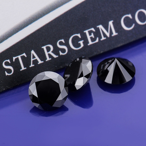 Cor preta Moissanite 0.7mm-3mm Corte Redondo Tamanho Pequeno Moissanite Cor Preta Moissanite Diamantes para Jóias - Product Image 3