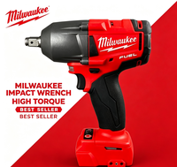 Clé à chocs Milwaukee M-18 FUEL 1/2" à couple élevé, moteur en cuivre sans balais, outil électrique sans fil robuste pour réparation automobile, unité nue