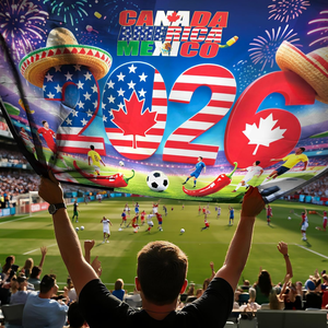 Bandiera della Coppa <span class=keywords><strong>del</strong></span> Mondo di Calcio 2026 3x5 Piedi, Monofacciale con Doppia Cucitura, Decorazioni per Interni ed Esterni, Regali e Souvenir, Bandiera da Giardino - Product Image 3