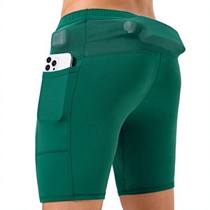 Summer Athletic Pocketed <b>Zipper</b> Fly Casual Solid Mens High Waist Quick Dry Lightweight Breathable Polyester <b>Shorts</b> - Product Image 1