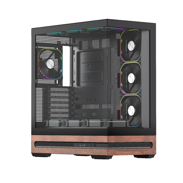 Hot Selling Gamer Desk PC Case ATX Mid Tower Computer Case Tempered Glass Quick Release Design Desktop PC Case