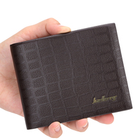 Dompet Retro Pola Buaya Pendek Pria Dompet Kulit Tempat Kartu Kreatif Fashion Sederhana
